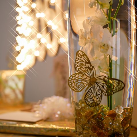 A golden butterfly decoration