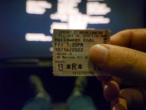 Halloween Ends ticket stub