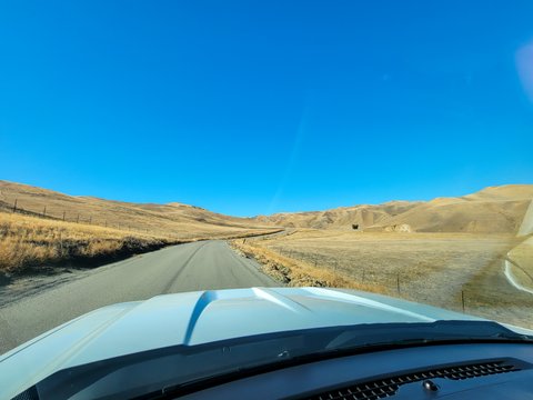 Driving through hills